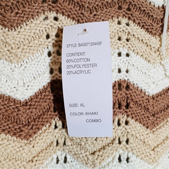 Design History Chevron Crochet Open Front Cardigan NWT - Picture 3 of 6